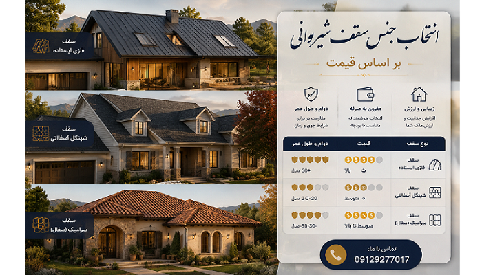 انتخاب جنس برای سقف شیروانی بر اساس قیمت